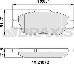 Braxis AA0102 - Гальмівні колодки, дискові гальма autocars.com.ua