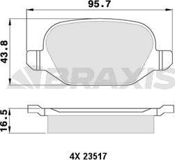 Braxis AA0103 - Гальмівні колодки, дискові гальма autocars.com.ua