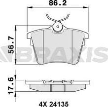 Braxis AA0105 - Гальмівні колодки, дискові гальма autocars.com.ua