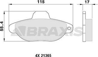 Braxis AA0109 - Гальмівні колодки, дискові гальма autocars.com.ua