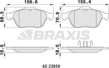 Braxis AA0111 - Гальмівні колодки, дискові гальма autocars.com.ua