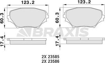 Braxis AA0114 - Гальмівні колодки, дискові гальма autocars.com.ua