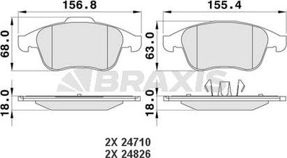 Braxis AA0116 - Гальмівні колодки, дискові гальма autocars.com.ua