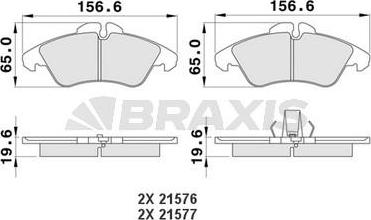 Braxis AA0118 - Гальмівні колодки, дискові гальма autocars.com.ua