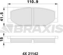 Braxis AA0121 - Гальмівні колодки, дискові гальма autocars.com.ua