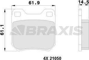 Braxis AA0125 - Тормозные колодки, дисковые, комплект autodnr.net