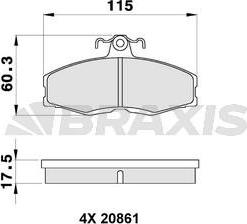 Braxis AA0129 - Тормозные колодки, дисковые, комплект autodnr.net