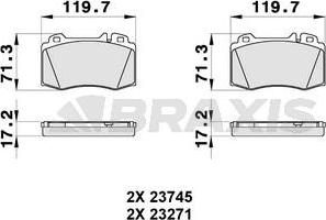 Braxis AA0130 - Тормозные колодки, дисковые, комплект autodnr.net