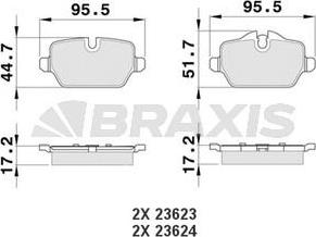 Braxis AA0133 - Гальмівні колодки, дискові гальма autocars.com.ua