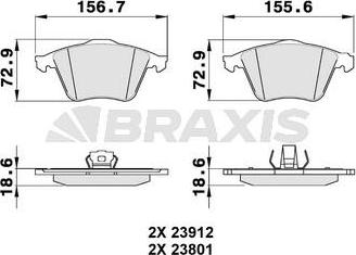 Braxis AA0136 - Тормозные колодки, дисковые, комплект autodnr.net