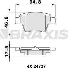 Braxis AA0138 - Тормозные колодки, дисковые, комплект autodnr.net