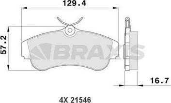 Braxis AA0141 - Тормозные колодки, дисковые, комплект autodnr.net