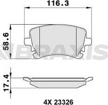 Braxis AA0145 - Гальмівні колодки, дискові гальма autocars.com.ua