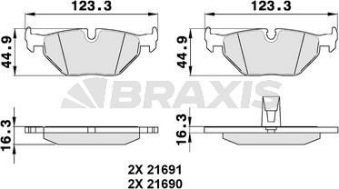 Braxis AA0148 - Тормозные колодки, дисковые, комплект autodnr.net