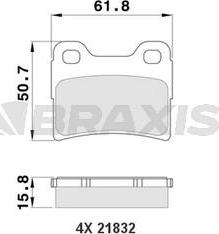 Braxis AA0150 - Гальмівні колодки, дискові гальма autocars.com.ua