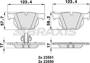 Braxis AA0151 - Гальмівні колодки, дискові гальма autocars.com.ua