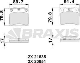 Braxis AA0152 - Гальмівні колодки, дискові гальма autocars.com.ua