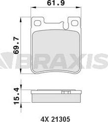 Braxis AA0163 - Тормозные колодки, дисковые, комплект autodnr.net