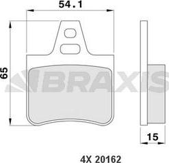 Braxis AA0164 - Гальмівні колодки, дискові гальма autocars.com.ua