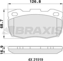 Braxis AA0165 - Гальмівні колодки, дискові гальма autocars.com.ua
