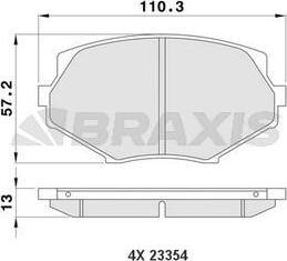 Braxis AA0168 - Гальмівні колодки, дискові гальма autocars.com.ua