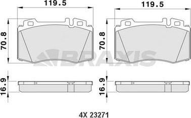 Braxis AA0169 - Гальмівні колодки, дискові гальма autocars.com.ua