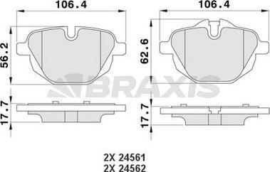 Braxis AA0170 - Гальмівні колодки, дискові гальма autocars.com.ua