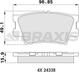 Braxis AA0174 - Гальмівні колодки, дискові гальма autocars.com.ua