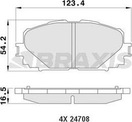 Braxis AA0175 - Гальмівні колодки, дискові гальма autocars.com.ua
