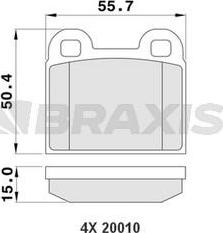 Braxis AA0180 - Гальмівні колодки, дискові гальма autocars.com.ua