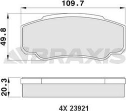 Braxis AA0181 - Гальмівні колодки, дискові гальма autocars.com.ua