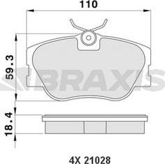 Braxis AA0184 - Гальмівні колодки, дискові гальма autocars.com.ua