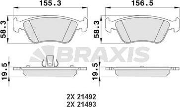 Braxis AA0186 - Гальмівні колодки, дискові гальма autocars.com.ua