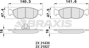 Braxis AA0187 - Гальмівні колодки, дискові гальма autocars.com.ua