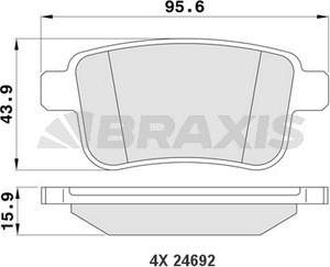 Braxis AA0189 - Гальмівні колодки, дискові гальма autocars.com.ua