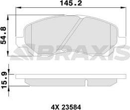 Braxis AA0190 - Гальмівні колодки, дискові гальма autocars.com.ua