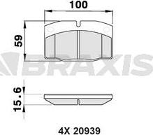 Braxis AA0192 - Гальмівні колодки, дискові гальма autocars.com.ua