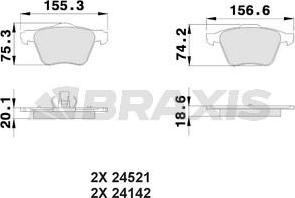 Braxis AA0193 - Гальмівні колодки, дискові гальма autocars.com.ua