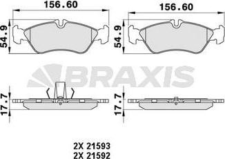 Braxis AA0198 - Гальмівні колодки, дискові гальма autocars.com.ua