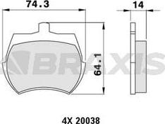 Braxis AA0200 - Гальмівні колодки, дискові гальма autocars.com.ua