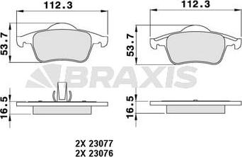 Braxis AA0203 - Гальмівні колодки, дискові гальма autocars.com.ua