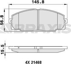 Braxis AA0208 - Гальмівні колодки, дискові гальма autocars.com.ua