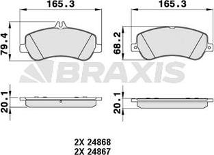 Braxis AA0209 - Гальмівні колодки, дискові гальма autocars.com.ua