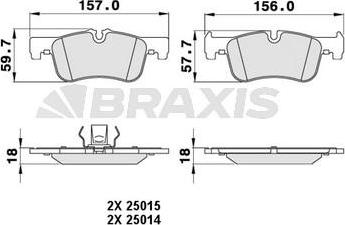 Braxis AA0210 - Гальмівні колодки, дискові гальма autocars.com.ua