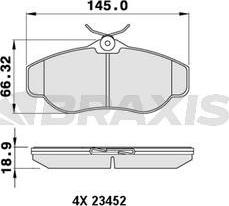 Braxis AA0212 - Гальмівні колодки, дискові гальма autocars.com.ua