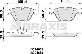 Braxis AA0214 - Гальмівні колодки, дискові гальма autocars.com.ua