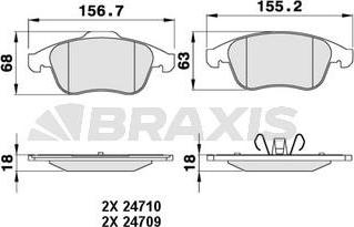 Braxis AA0222 - Гальмівні колодки, дискові гальма autocars.com.ua