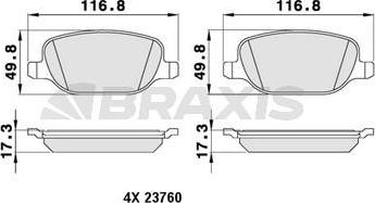 Braxis AA0223 - Гальмівні колодки, дискові гальма autocars.com.ua
