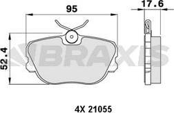 Braxis AA0224 - Гальмівні колодки, дискові гальма autocars.com.ua