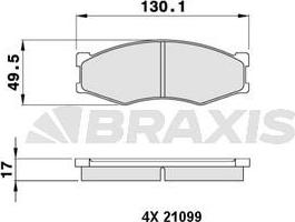 Braxis AA0226 - Гальмівні колодки, дискові гальма autocars.com.ua